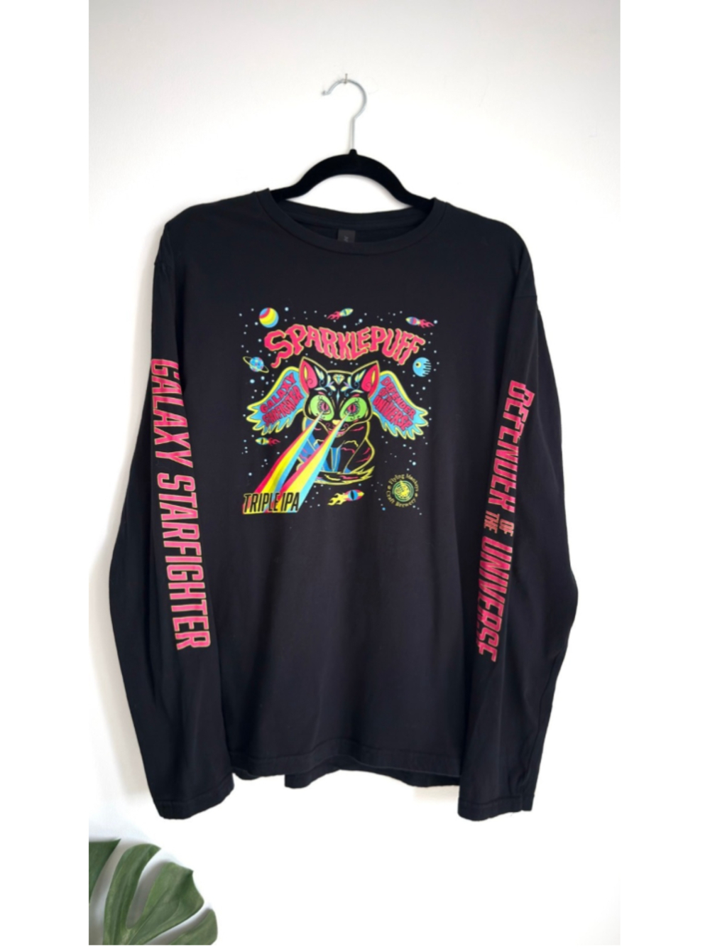 Flying Monkeys Sparklepuff Long Sleeve Tee L Black Craft Brewery IPA